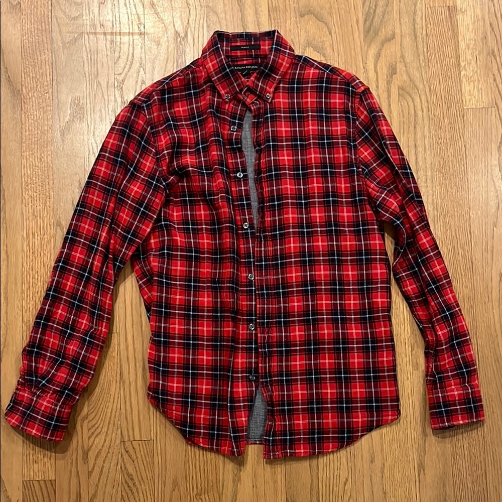 Banana Republic Red Plaid Men's Shirt